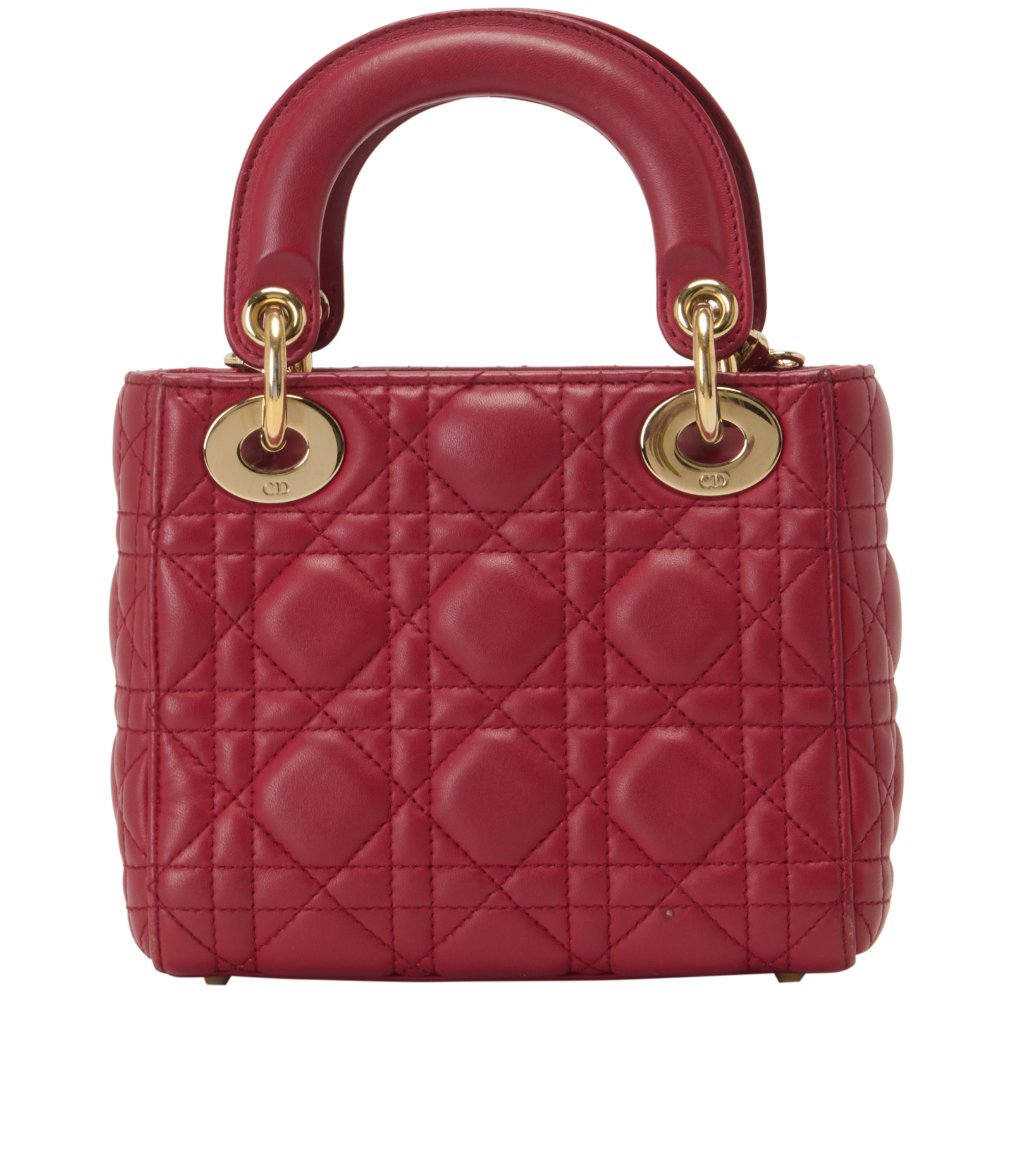 Mini Lady Dior, &pound;1,800, Handbags, Red, Leather, Back view